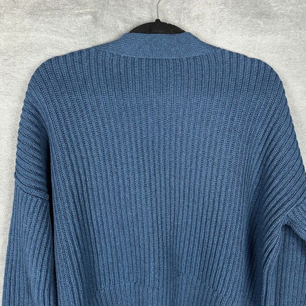 Eileen Fisher Sweater Womens Small Teal Open Cardigan Ribbed Cashmere Organic - Picture 5 of 13
